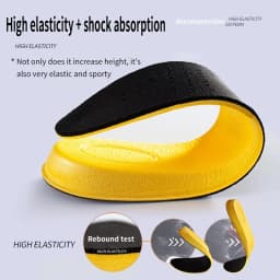 1 Pair 1.5-3.5cm Invisiable Height Increase Insoles for Women Men Heel Lift Yellow Shoes Sole Pad Shock Absorption Insoles
