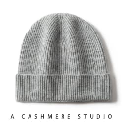 MERRILAMB Natural Cashmere Hat For Men Winter Soft Warm Outdoor Casual Knitted Beanie Hat Autumn Solid Color Ribbed Caps