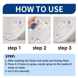Shoe & Sock Antibacterial Deodorant Spray 60ml Eliminate Foot Odor Anti-Fungal Fresh Smell Keep Feet Dry Shoe Cabinet Deodorizer