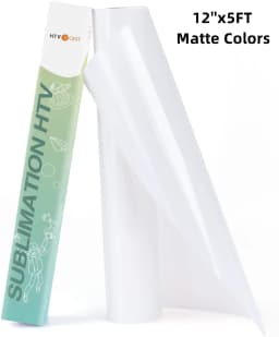 HTVRONT 12inX5ft Clear HTV Vinyl for Sublimation-Upgraded Matte Sublimation Vinyls Wash Durable Clear Dye Sub Htv for T-shirt