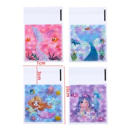 50pcs Opp Plastic Bag Self Adhesive Ocean Mermaid Transparent Plastic Bags Beads Jewelry Storage Packaging Gift Bag Card Holder