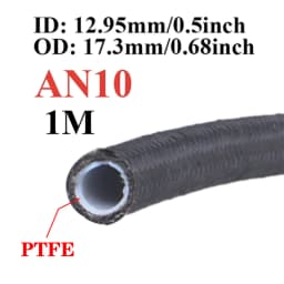 1M/2M/3M/5M AN3 AN4 AN6 AN8 AN10 Universal E85 Fuel Hose Oil Gas Cooler Line Pipe Tube Inside PTFE Nylon Stainless Steel Braided