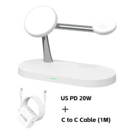 Magnetic Wireless Charger Pad Stand Foldable for iPhone 18-12 Series Apple Watch AirPods 15W Fast Charging Dock Station Light