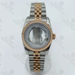 BLIGER 31mm NH05 NH06 Watch Case Fluted Curved Silver Gold Rose Gold Jubilee For Ladies Watch Date Sapphire Glass Waterproof
