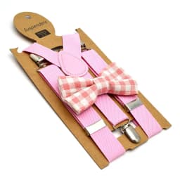 High Grade Child Suspenders Solid Color Children Belt Bowtie Set Baby Kids Adjustable Suspenders Clip-on Y-Back Braces Elastic