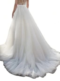 Split Mesh Skirt Women's New Spring And Summer Long High Waist Trailing Split Beach Skirt Foreign Trade Tulle