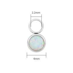 Right Grand ASTM F136 Titanium Opal Moonstone Earring Charm for Huggie Hoop Helix Cartilage Clicker Earlobe Piercing Jewelry