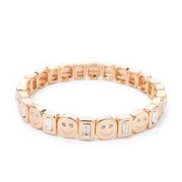 2024 New Gold Color Bangle Happy Elastic Bracelets For Women Beaded Accessory
