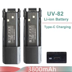 Baofeng UV-82 Li-ion Battery USB Type-C Charger 2800mah Enlarge 3800mAh BL-8 Original For Radio UV-8D UV-82HP UV-8D UV-82WX UV89