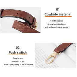 EverToner Bag Shoulder Strap For Long-champ Bag Adjustable Free Punching Modified Messenger Strap Leather Shoulder Strap