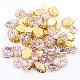 50pcs Mixed Sunflower Claw Sew On Rhinestones Trim Shiny Crystal Stones Glass Beads Gold Flatback Sewing Rhinestones for Clothes