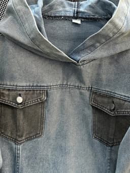 Spring Autumn Denim Hoodie Splicing with Pockets Men's Sweatshirts American Casual Fashion Loose Jean Male Pullover Top