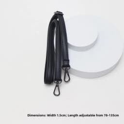New Yu Black Leather Bag Strap Single Shoulder Crossbody Bag Long Strap School Bag Backpack Accessories Women's Bag Belt