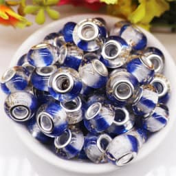 10Pcs Pink Color Smooth Surface European Resin Murano Large Hole Spacer Beads Charms for Bracelet DIY Craft Bracelet Necklace