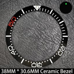 Sloping 38mm * 30.6mm Ceramic/Aluminum Blue Luminous Bezel GMT and Diving Watch Insert Fit for 40mm Watch Case Replacement Watch