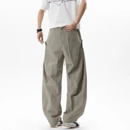 Ice Silk Joggers Pants Men Summer Trendy Brand Loose Straight Wide-leg Thin Trousers Man Breathable Quick-dry Slacks Long Pants