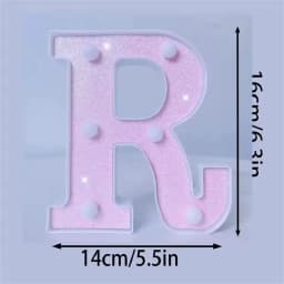 1PC 16cm Pink Glitter LED Letter&Number Lights Battery Powered Decorative Lights For Wedding,Proposal,Birthday,Party,Photo Props