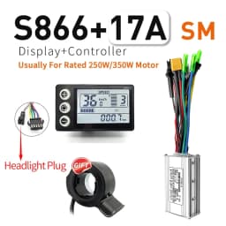 Ebike SineWave Three Mode Controller 24V-52V 17A 26A 30A 40A 45A TFT Display Throttle Hall Unlimited Motor 350W-2000W Moto