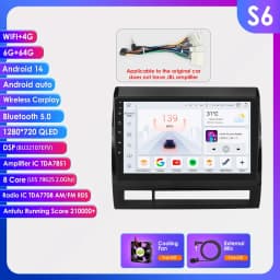 Hizpo Android 14 DSP RDS Carplay 4G WIFI BT GPS Head Unit For Toyota Tacoma 2 HILUX 2005-2015 Car Radio Multimedia Video No DVD
