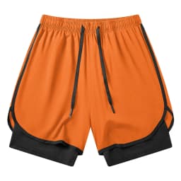 Men's 2 in 1 Running Workout Short with Phone Pocket Towel Loop Gym Athletic Quick Dry Stretchy Performance Shorts Activewear