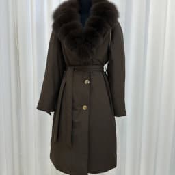 OFTBUY Duck Down Belted Slim Puffer Coat Winter Thick Warm Windproof Outerwear Real Fox Fur Collar Long Duck Down Jacket Women