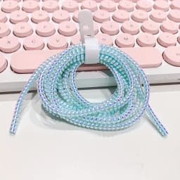 New 1.4M Laser Color TPU Soft Spiral USB Charging Cable Protector for iPhone Samsung Huawei Earphone Cord Line Protection