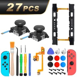 28 in 1 NS Joycon Joystick Replacement Repair Kit Left & Right Slider Metal Buckles For Nintend Switch Lite/Oled Accessories