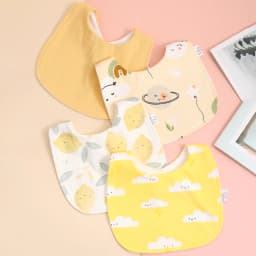 4pcs Cotton Soft Baby Adjustable Bibs Infant Bib Newborn Burp Cloths Bandana Scarf for Kids Boy Girls Feeding Saliva Towel