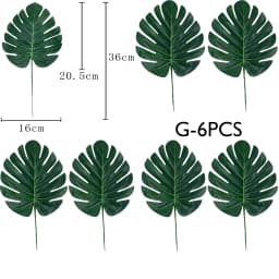 Yannew Artificial Monstera Tropical Large Palm Leaves for Jungle Safari Birthday Party Decoration Hawaii Luau Theme Party Plants
