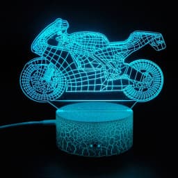 3D Lamp Motorcycle Mountain Bike Led Night Light Usb Cable Battery Colorful Nightlight Bedroom Decor Birthday Gift for Boys Man