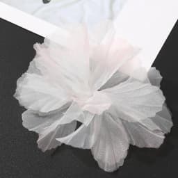 5PC 3D Organza Artificial Flowers Head For Home Wedding Decoration Gradient Bridal Headwear DIY Clothing Making Hair Accessories