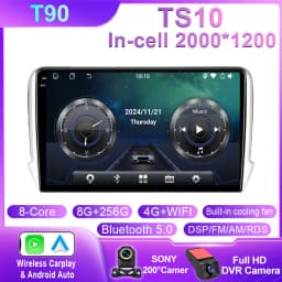 Android Car For Peugeot 2008 208 2012 - 2018 Multimedia Player Navigation GPS Carplay QLED Touch Screen Auto Stereo WIFI No 2din
