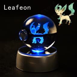 Pokemon 3D Crystal Ball Pikachu Gengar Mew Mewtwo Figurines Lamp Base Pokeball 3D Pokemon Glass Ball Statue Birthday Gift