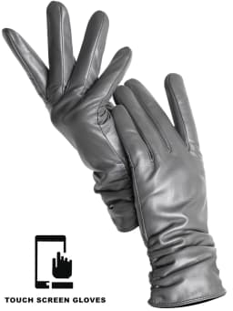 Simple Women's Gloves Winter Warm Plus Velvet Short Thin Touch Screen Gloves Driving Color Women's Leather Gloves High Quality