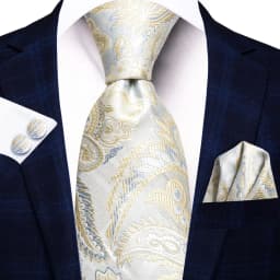 Hi-Tie Champagne Beige Floral Solid Design Silk Wedding Tie For Men Quality Hanky Cufflink Fashion Nicktie Business Dropshipping
