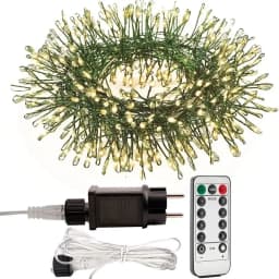1000LEDs 36M Cluster Christmas Fairy String Lights with Remote Green Cable for Party Holiday Garden Outdoor Wedding Decoration
