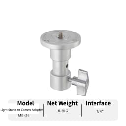 Meking Light Stand Adapter C Stand Camera Mount Light Stand Tripod Screw 1/4 "3/8" and 5/8" Fixing Nut Photo Studio Accessories