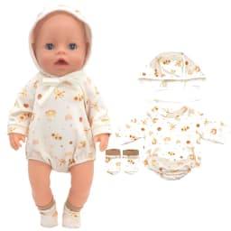 Doll Winter Clothes Fits for 17 Inch Baby Doll Kitty Outfit Set for 40cm Reborn Baby Doll Coat Hoodie Suit for Toy Wear