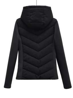 2026 Autumn Winter Women's Elegant Patchwork Hooded Cotton Padded Jackets Lady Vintage Quilted Zipper Slim Sports Parka Coats