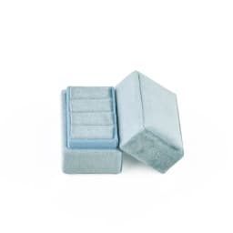 Velvet 3 Slots Ring Box Jewelry Display Holder Portable Ring Storage Organizer Case for Rings Jewelry Gift Box for Women