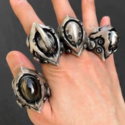 Domineering Tiger Eye Stone Rings Irregular Special-shaped Goth Punk Rings Engagement Wedding Ring Party Jewelry Accessories