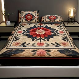 Exquisite Floral Print Fitted Sheet Set with 2 Pillowcases - High-Definition Printed Bed Sheets for Home And Dormitory