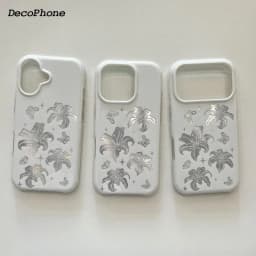 Ins laser bowknot lily flower case&German-imported Bayer TPU Phone Case for iPhone 17 pro max Air