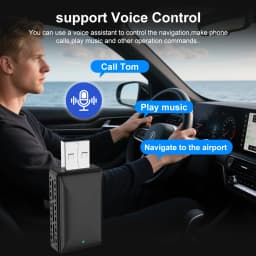 2-in-1 Wireless CarPlay Adapter for iPhone and Android Auto USB Adapter 5.8GHz WiFi automatic connection wired to wireless