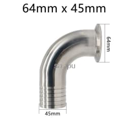 SAP 19/25/32/38/51mm SS304 Sanitary Hose Barb Pipe Fitting 1.5/2" Tri Clamp 90 Degree Elbow Hose Adaptor Clamp Hose Barb Fitting