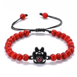 Beaded Personalized Photo Projection Bracelet Custom Photo Dog Paw Bracelet Pet Photo Necklace Cat PawPendant Commemorative Gift