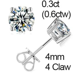 Round Moissanite Diamond Ear Studs Earring Pass Diamond Test Moissanite Stud Earrings For Women Man Sterling Silver Jewelry Gift
