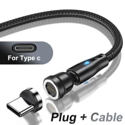 AUFU 5A Magnetic Cable 540 Rotate Fast Charging Magnetic USB Type C Cable For iPhone 14 Samsung Xiaomi Realme Mobile Phone Cable