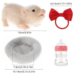 Lifelike Pig Doll Mini Reborn Piglet Stretchy Realistic Soft Cute Piggy Full Silicone Body Piggy Toys Kid Christimas Dolls Gift
