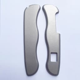 1Pair Titanium Alloy Handle Scales With Square Holes for 111MM Swiss Knife Patch with Slots for Toothpick Tweezers Accessories